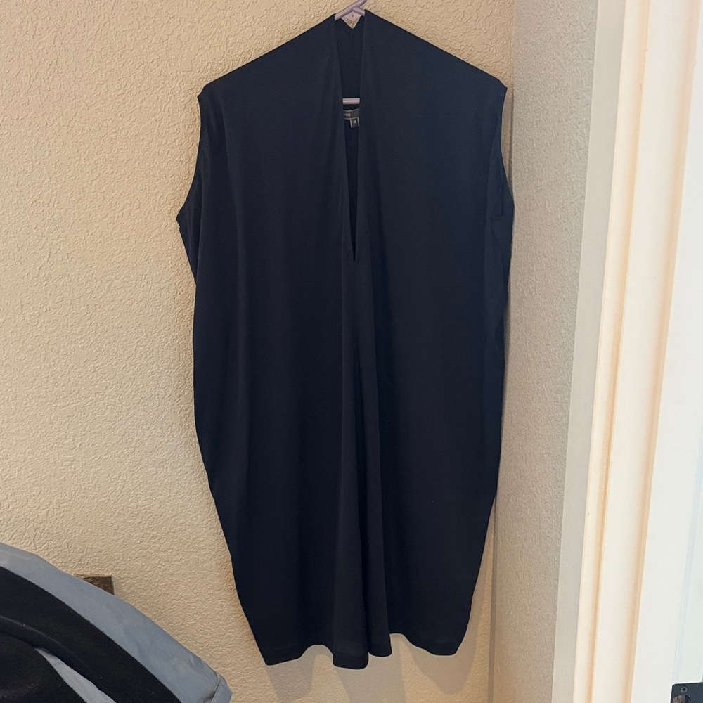 Vince Navy Blue Silk Sleeveless Dress